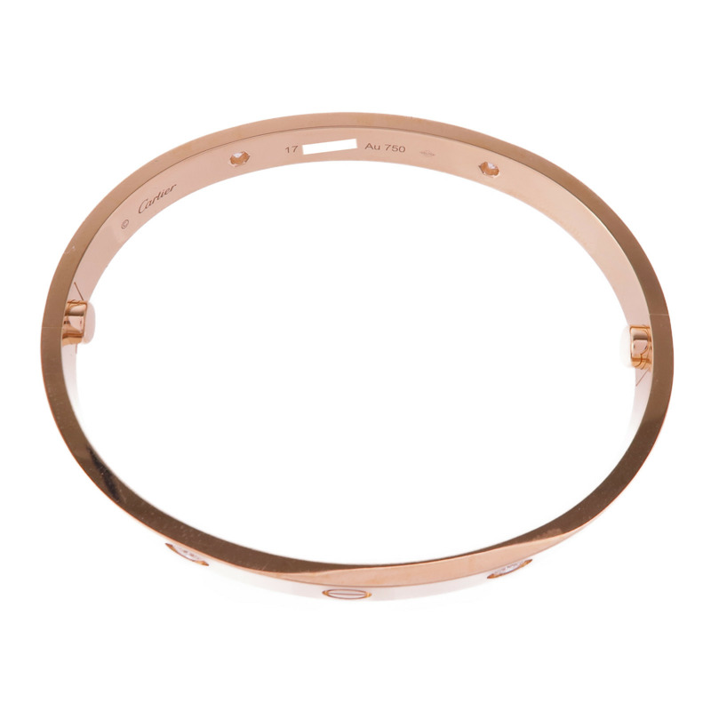 CARTIER 18K玫瑰金Love Bracelet 4P Diamond鑽石手鐲Cartier#17-3