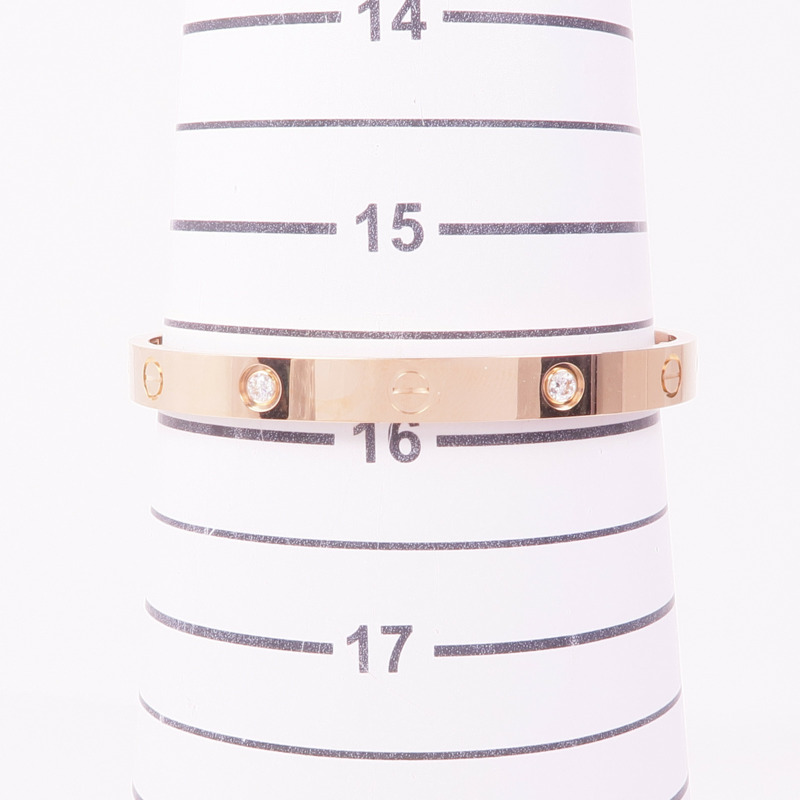 CARTIER 18K玫瑰金Love Bracelet 4P Diamond鑽石手鐲Cartier#17-7
