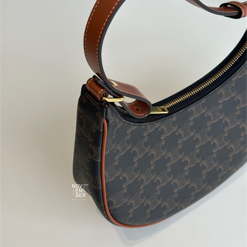 近全新🙌🏻 Celine 賽琳 AVA 老花半月包 凱旋門 肩背包-10