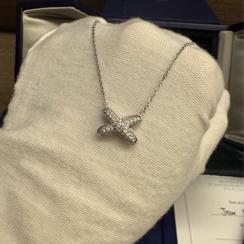 CHAUMET JEUX DE LIENS 18k白金滿鑽 necklace-3