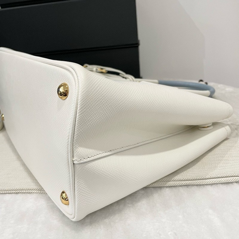 Prada普拉達中號白拼藍色double 托特包 手提包-5