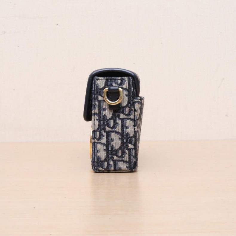 30Montaigne 蒙田 Box 藍色 帆布 金釦 2020 Oblique印花-1