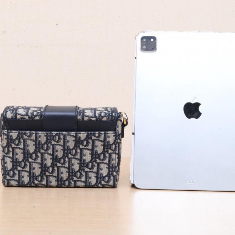 30Montaigne 蒙田 Box 藍色 帆布 金釦 2020 Oblique印花-2