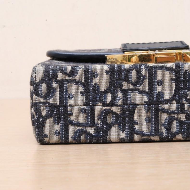 30Montaigne 蒙田 Box 藍色 帆布 金釦 2020 Oblique印花-3