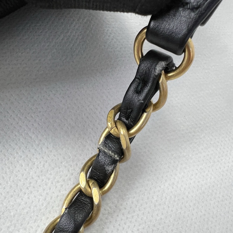 Chanel vanity case 21公分 米黑 化妝箱 荔枝皮 牛皮 霧面復古金-7