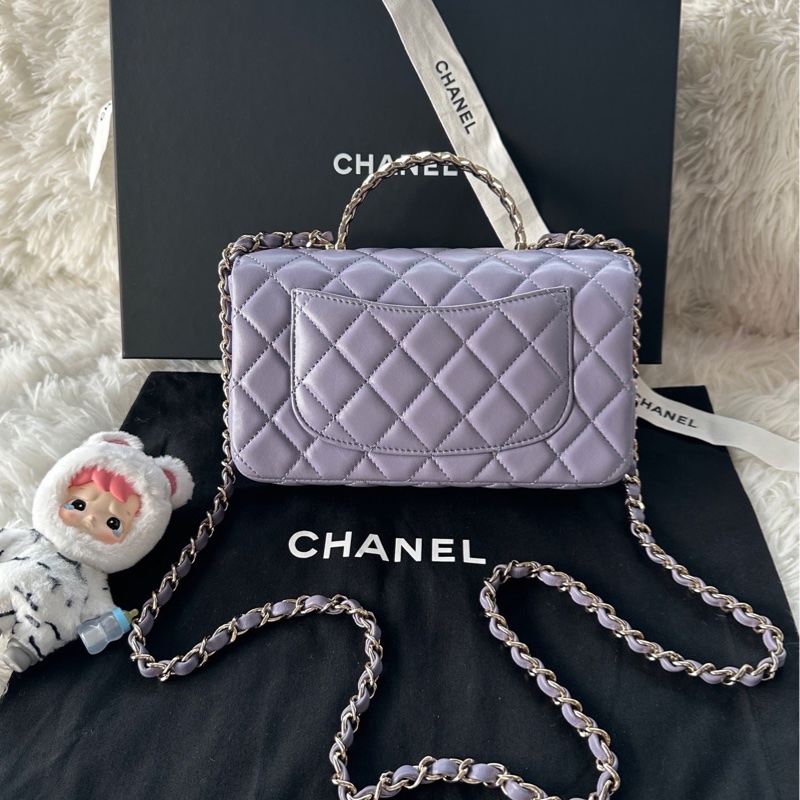 香奈兒 Chanel 24A cf mini 麥穗手柄 鑽石手柄 手提 斜挎 單肩-1