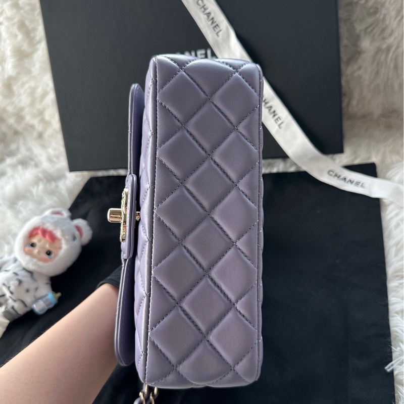 香奈兒 Chanel 24A cf mini 麥穗手柄 鑽石手柄 手提 斜挎 單肩-5