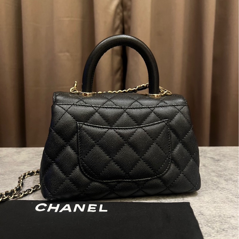 Chanel coco handle mini 芯片款 黑金 近新商品-12