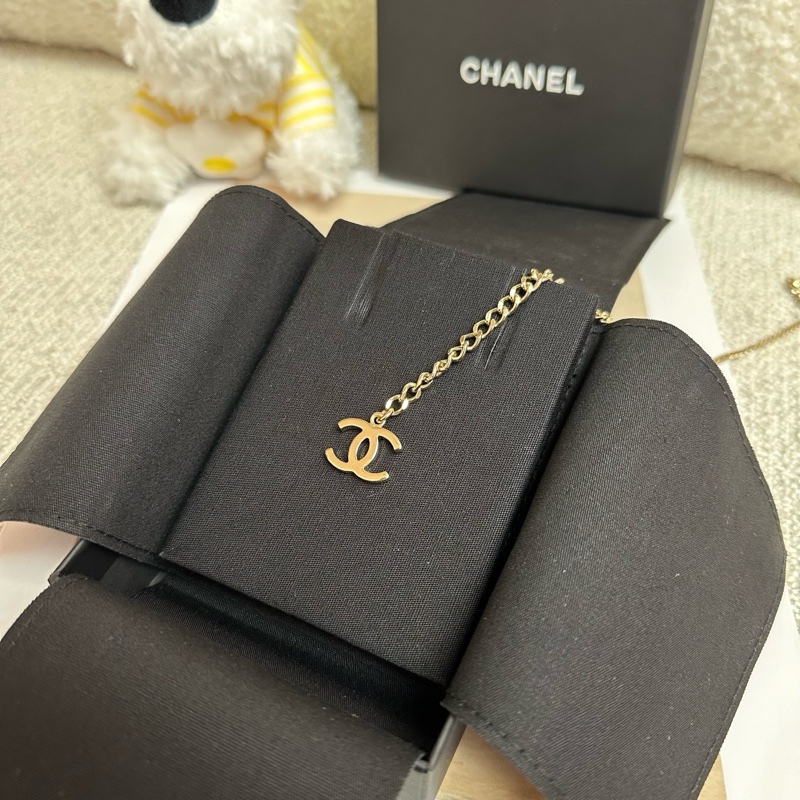 Chanel 香奈兒雙C黑色琺瑯項鍊-3