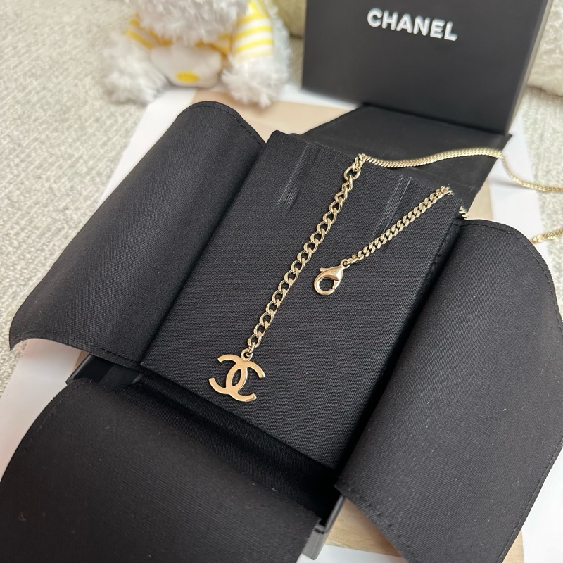 Chanel 香奈兒雙C黑色琺瑯項鍊-5