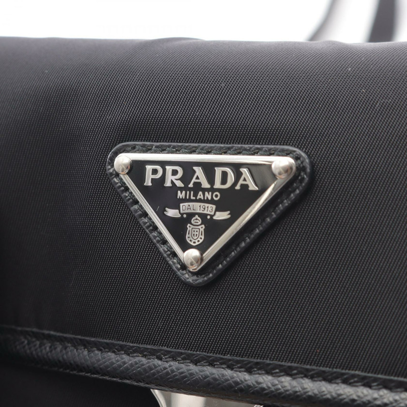 PRADA RE NYLON TESSUTO+SAFFIANO 肩背包 2ZH108 尼龍皮革 黑色 二手-5