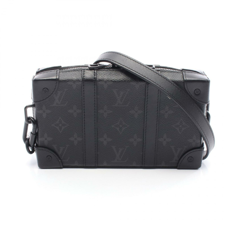 LOUIS VUITTON 軟皮箱皮夾 單肩包 M69838 Monogram eclipse 黑色 二手-0