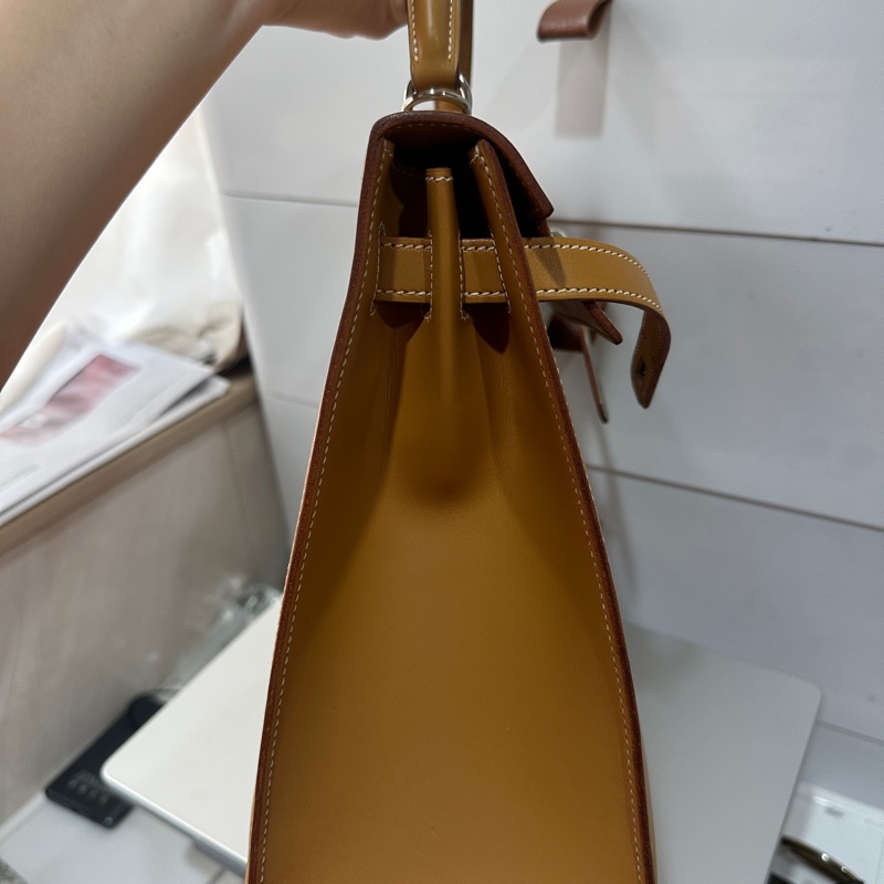 愛馬仕 雙環外缝32 Kelly 馬鞍皮 肩帶鎖具齊全，框F刻-9