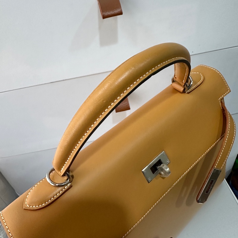 愛馬仕 雙環外缝32 Kelly 馬鞍皮 肩帶鎖具齊全，框F刻-22