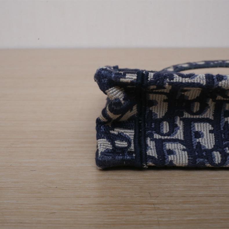 Book Tote 迷你 21.5 墨藍色 帆布 Oblique印花字母刺繡-3