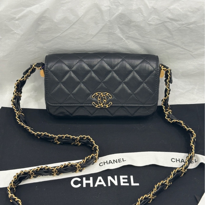 香奈兒 Chanel 23k 法棍包 黑金 全新現貨-0
