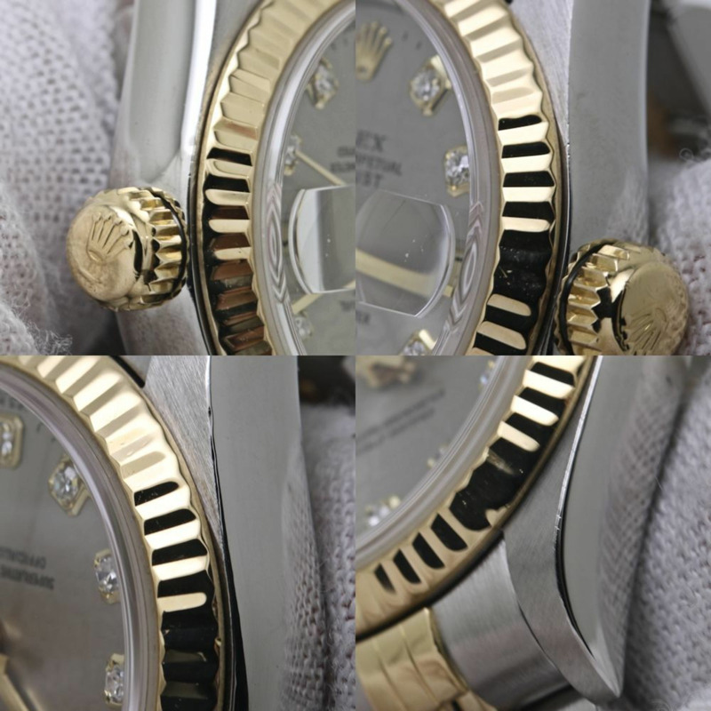 ROLEX 勞力士 Datejust 10 件鑽石灰印電腦 79173G 女士手錶 18K 黃金與不鏽鋼 40081-4