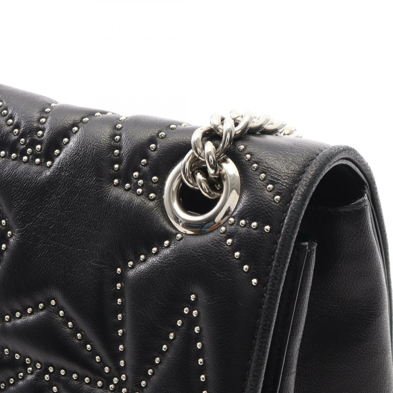 JIMMY CHOO Helia 鏈條單肩包 皮革 黑色 二手 女士-6