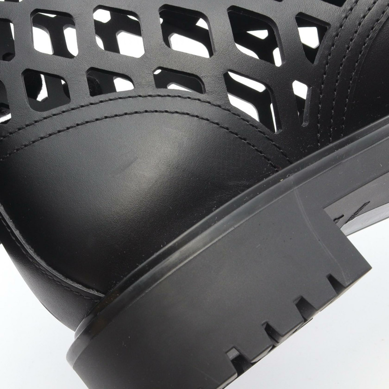 Christian Dior D-TRAP 靴子皮革黑色二手女士 #35 1/2 D-6