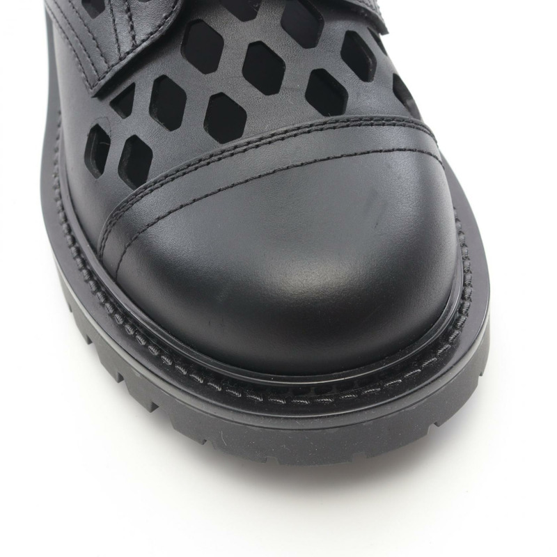 Christian Dior D-TRAP 靴子皮革黑色二手女士 #35 1/2 D-8