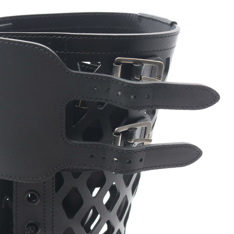 Christian Dior D-TRAP 靴子皮革黑色二手女士 #35 1/2 D-11