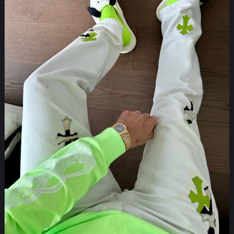 Chrome Hearts 克羅心 螢光綠 火焰 長袖-6
