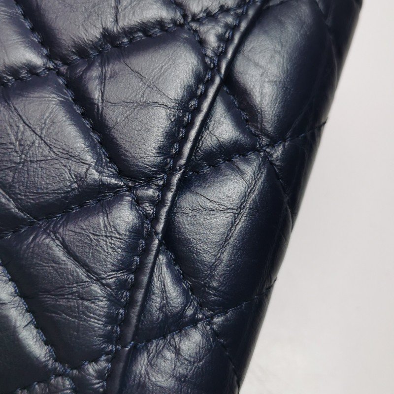 Chanel 2.55 Bag 油蠟皮 純色 菱格 絎縫 長方形旋扣 零錢包-14