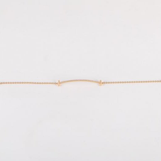 Tiffany T微笑手鏈 18K黃金/鑽石 S-M碼 黃金 T 18K微笑手鏈-3