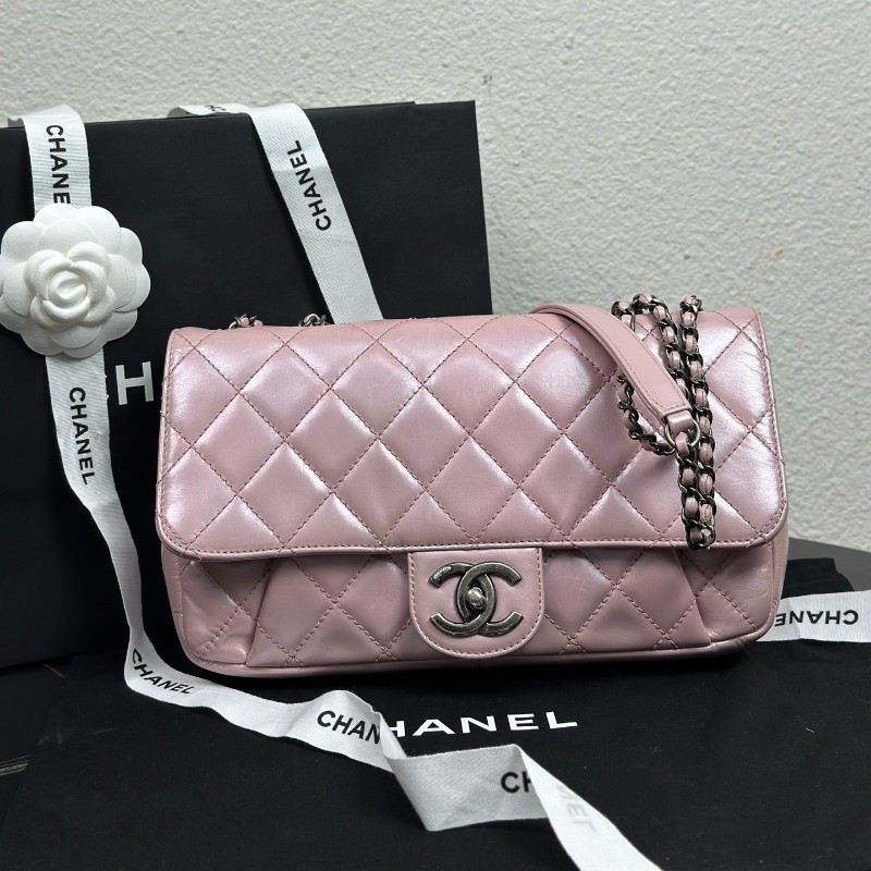 Chanel香奈兒 CF中號 人魚姬粉 22開 肩背包 斜背包-0