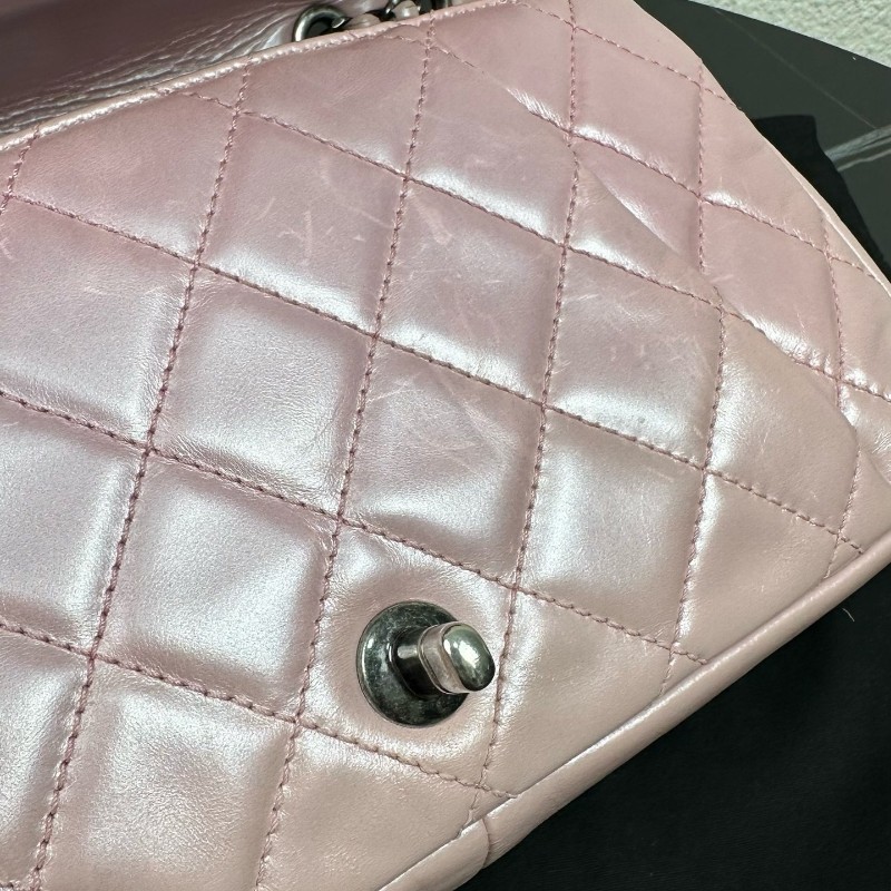 Chanel香奈兒 CF中號 人魚姬粉 22開 肩背包 斜背包-7