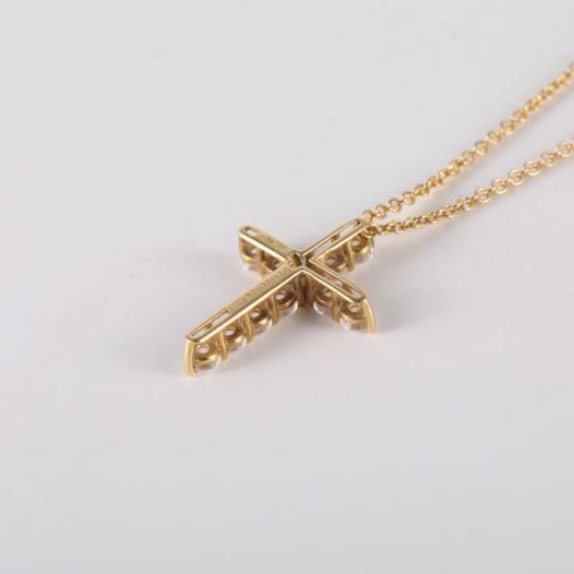 滿鑽 十字架 小號 1.8cm 18K黃金/鑽石 項鍊 黃金-2