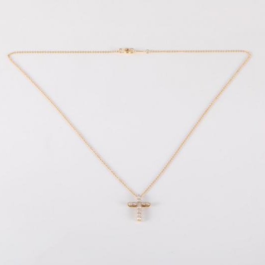 滿鑽 十字架 小號 1.8cm 18K黃金/鑽石 項鍊 黃金-5