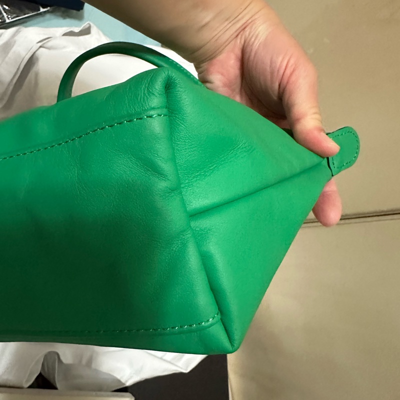 LONGCHAMP LE PLIAGE XTRA系列牛皮手提/斜背兩用水餃包(迷你/草綠)-11