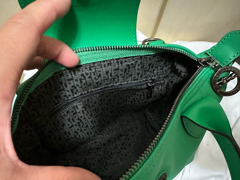 LONGCHAMP LE PLIAGE XTRA系列牛皮手提/斜背兩用水餃包(迷你/草綠)-16