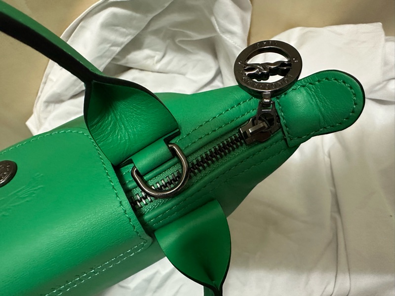 LONGCHAMP LE PLIAGE XTRA系列牛皮手提/斜背兩用水餃包(迷你/草綠)-18