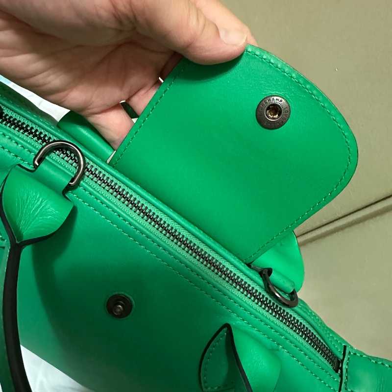 LONGCHAMP LE PLIAGE XTRA系列牛皮手提/斜背兩用水餃包(迷你/草綠)-21