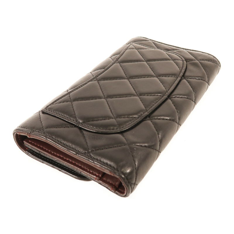 CHANEL 羊皮皮革Classic Flap Long Wallet金扣長錢包-3
