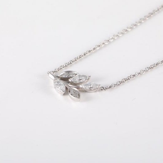 鑽石 pt950 Tiffany Victoria™ 維多利亞 滿鑽 樹枝項链-1