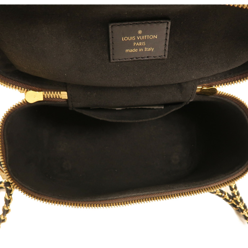 LOUIS VUITTON Monogram Reverse Vanity PM金扣手挽肩背兩用袋棕色-4