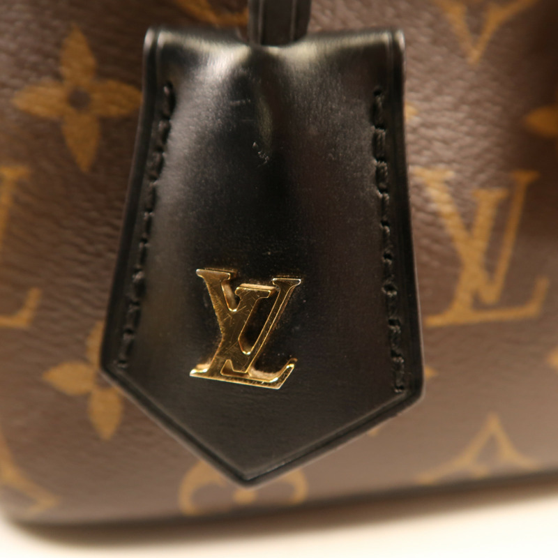 LOUIS VUITTON Monogram Reverse Vanity PM金扣手挽肩背兩用袋棕色-7
