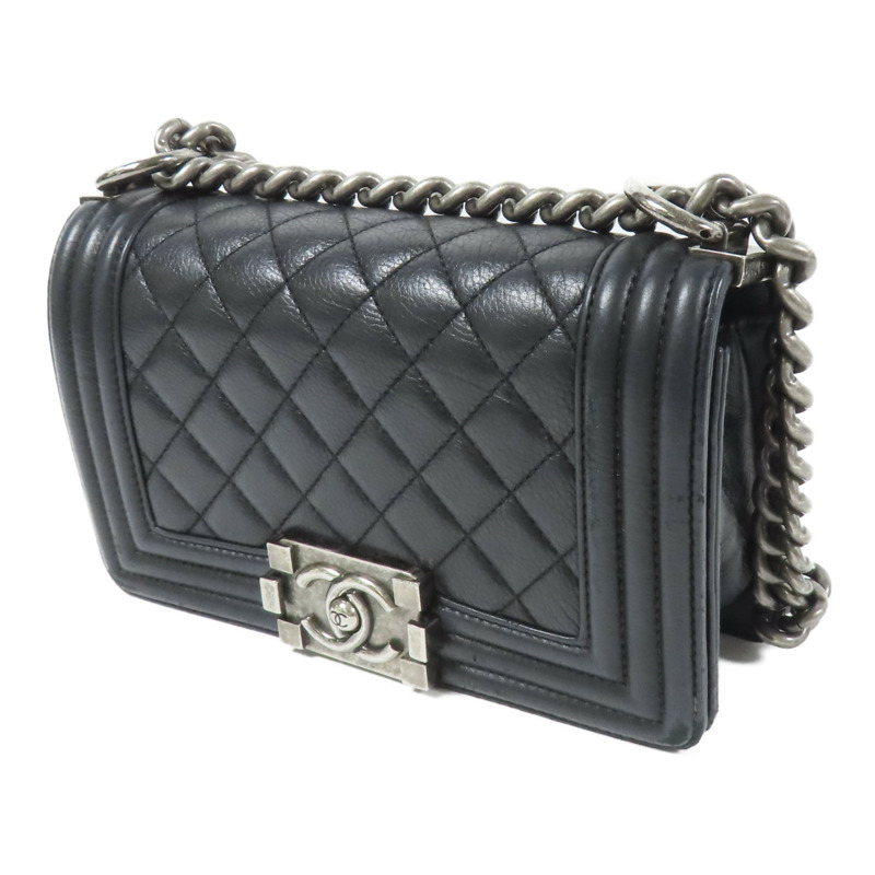 CHANEL 牛皮皮革Boy 20鏈帶肩背袋-1