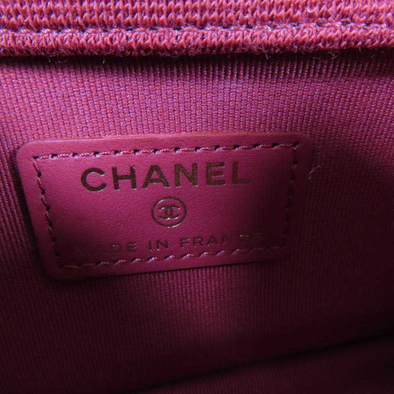 CHANEL 棉質Mini Chain Bag金扣鏈帶肩背袋-7