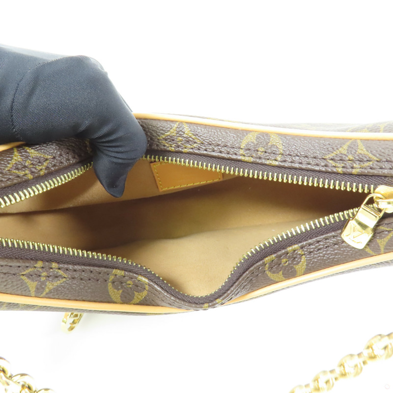 LOUIS VUITTON Monogram Loop金扣肩背袋棕色-4