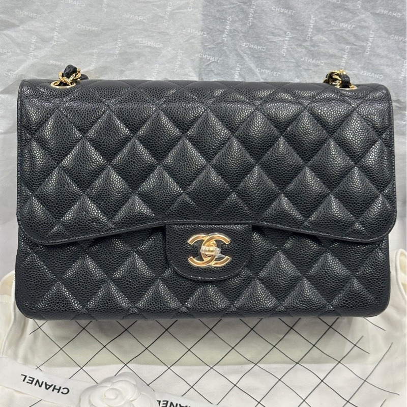 香奈兒Chanel cf Jumbo 荔枝牛皮 可斜挎單肩-2