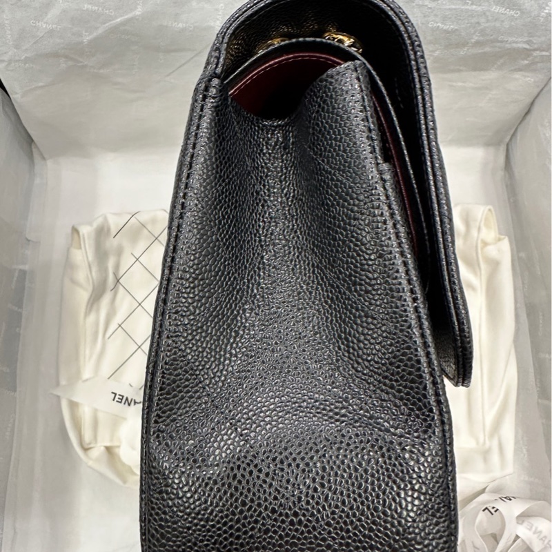 香奈兒Chanel cf Jumbo 荔枝牛皮 可斜挎單肩-4