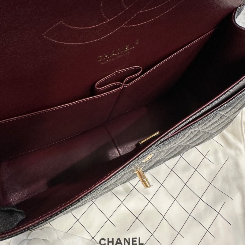 香奈兒Chanel cf Jumbo 荔枝牛皮 可斜挎單肩-6