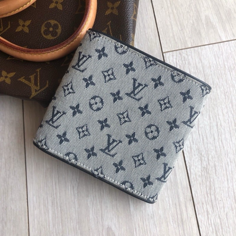 LV 丹寧帆布短款錢包 銀包-3