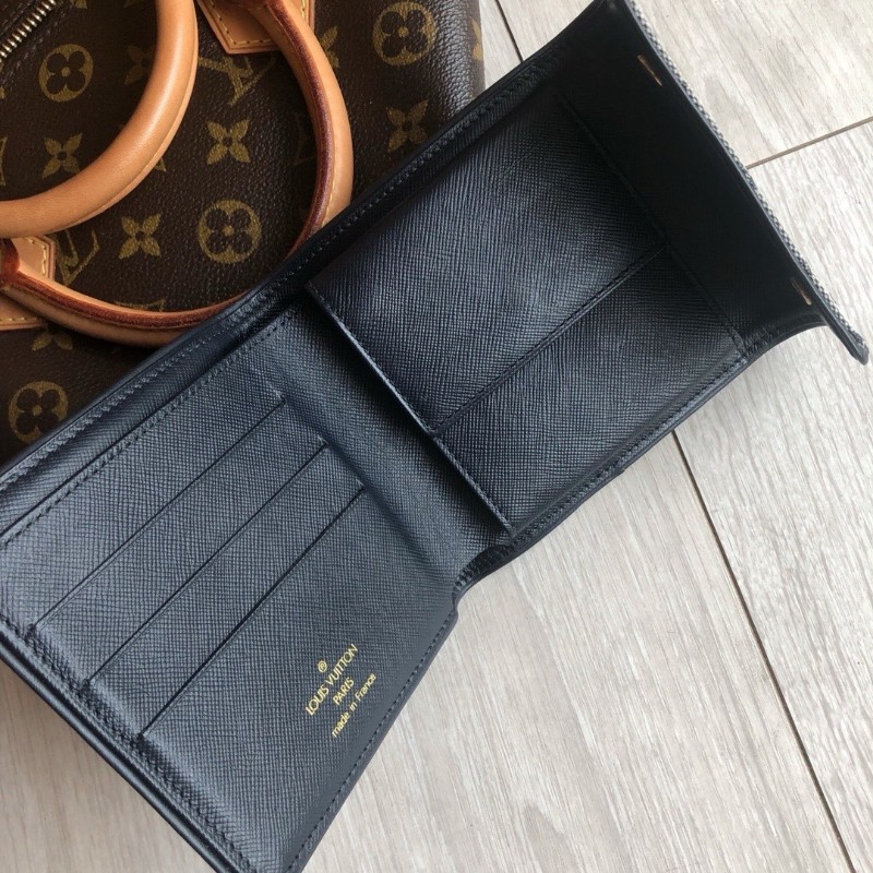 LV 丹寧帆布短款錢包 銀包-6