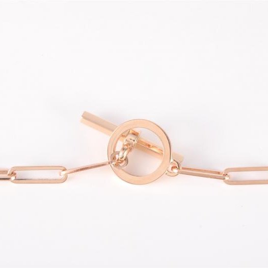 18K玫瑰金 鑽石 玫瑰金 愛馬仕chaine dancre divine豬鼻子鑲鑽 SH 18K-5