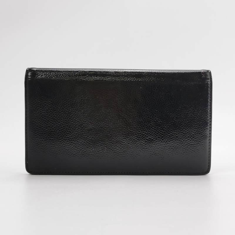 Chanel 漆皮 純色 雙C Logo 皮夾-3